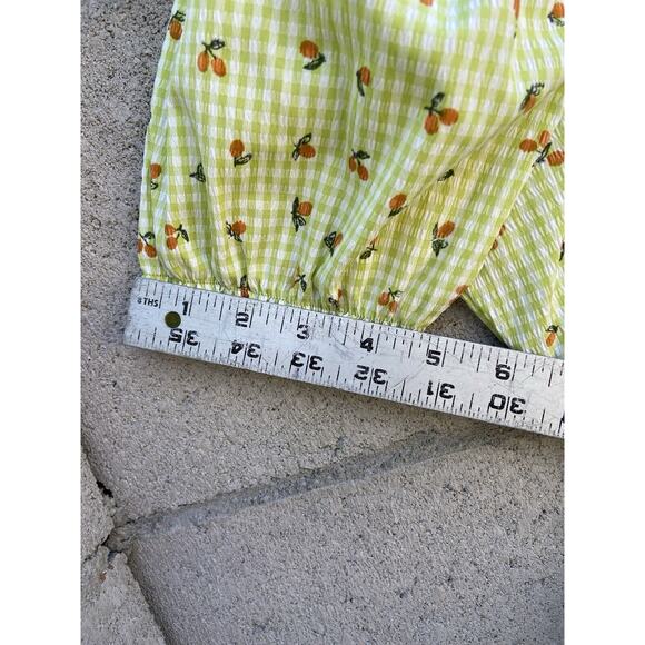Green Checker Citrus Print Mini Dress - Picture 8 of 8